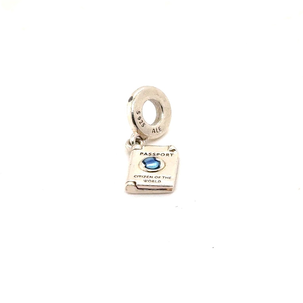 Pandora Passport Dangle Charm Sterling Silver Blue Enamel 798036CZ Travel Book